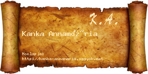 Kanka Annamária névjegykártya